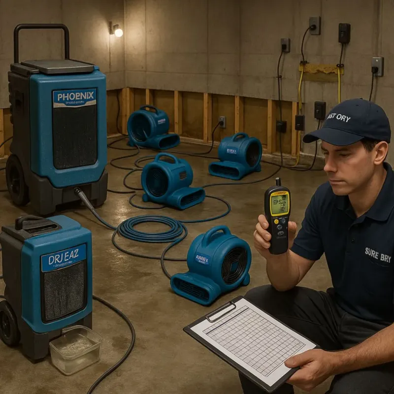 Structural Drying and Dehumidification process in Ingenio, PR
